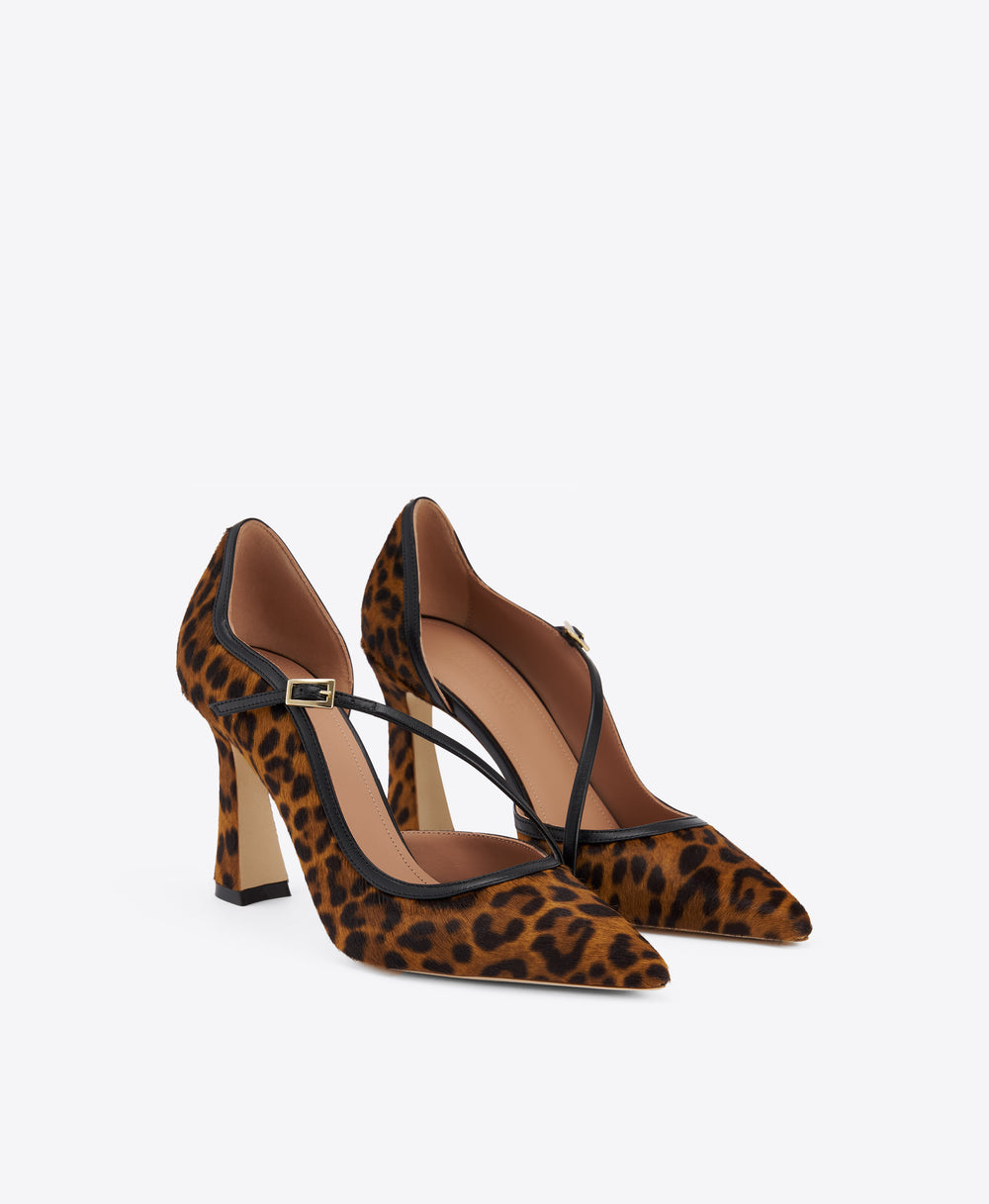 Bettina 90 Leopard-print Calf Hair Pumps