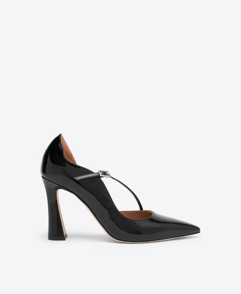 Bettina 90 Black Patent Leather Pumps | Malone Souliers