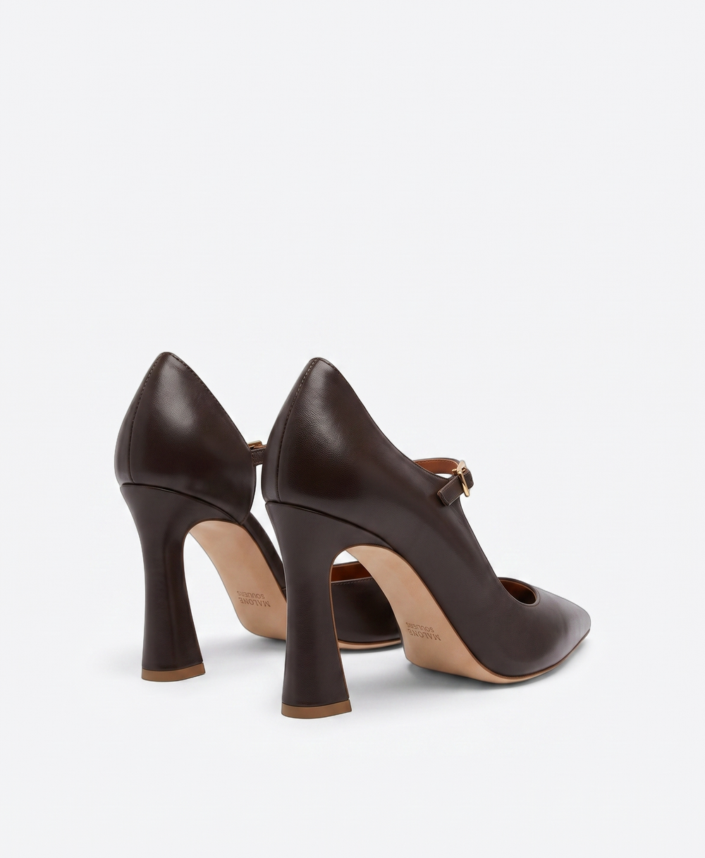 Bettina 90 Dark Brown Leather Pumps