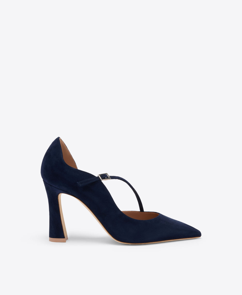 Bettina 90 Navy Suede Pumps Malone Souliers