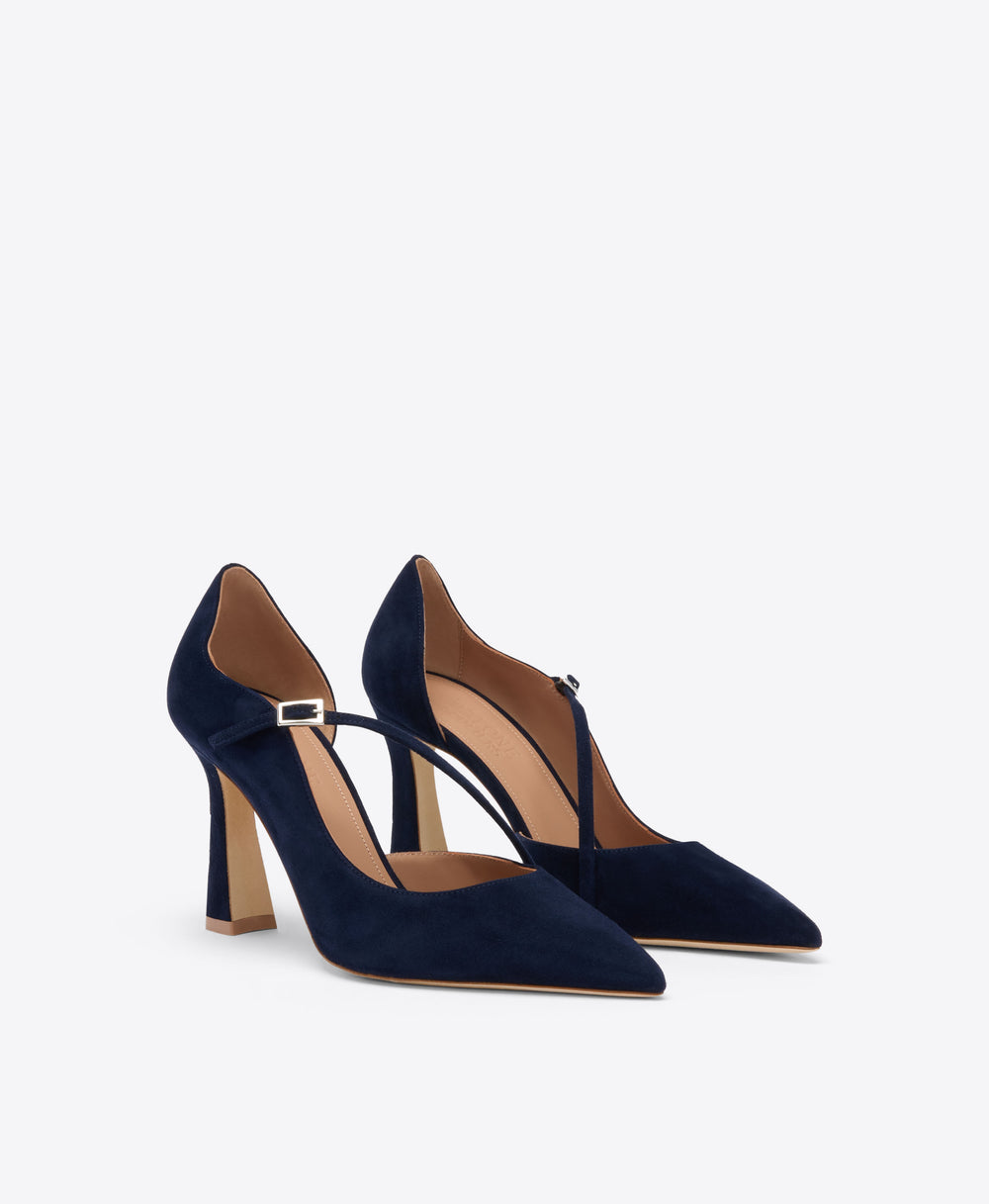 Bettina 90 Navy Suede Pumps Malone Souliers