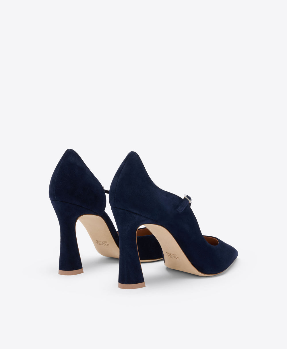 Bettina 90 Navy Suede Pumps Malone Souliers