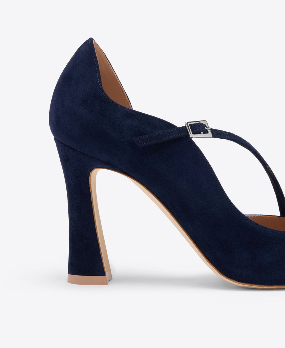 Bettina 90 Navy Suede Pumps Malone Souliers
