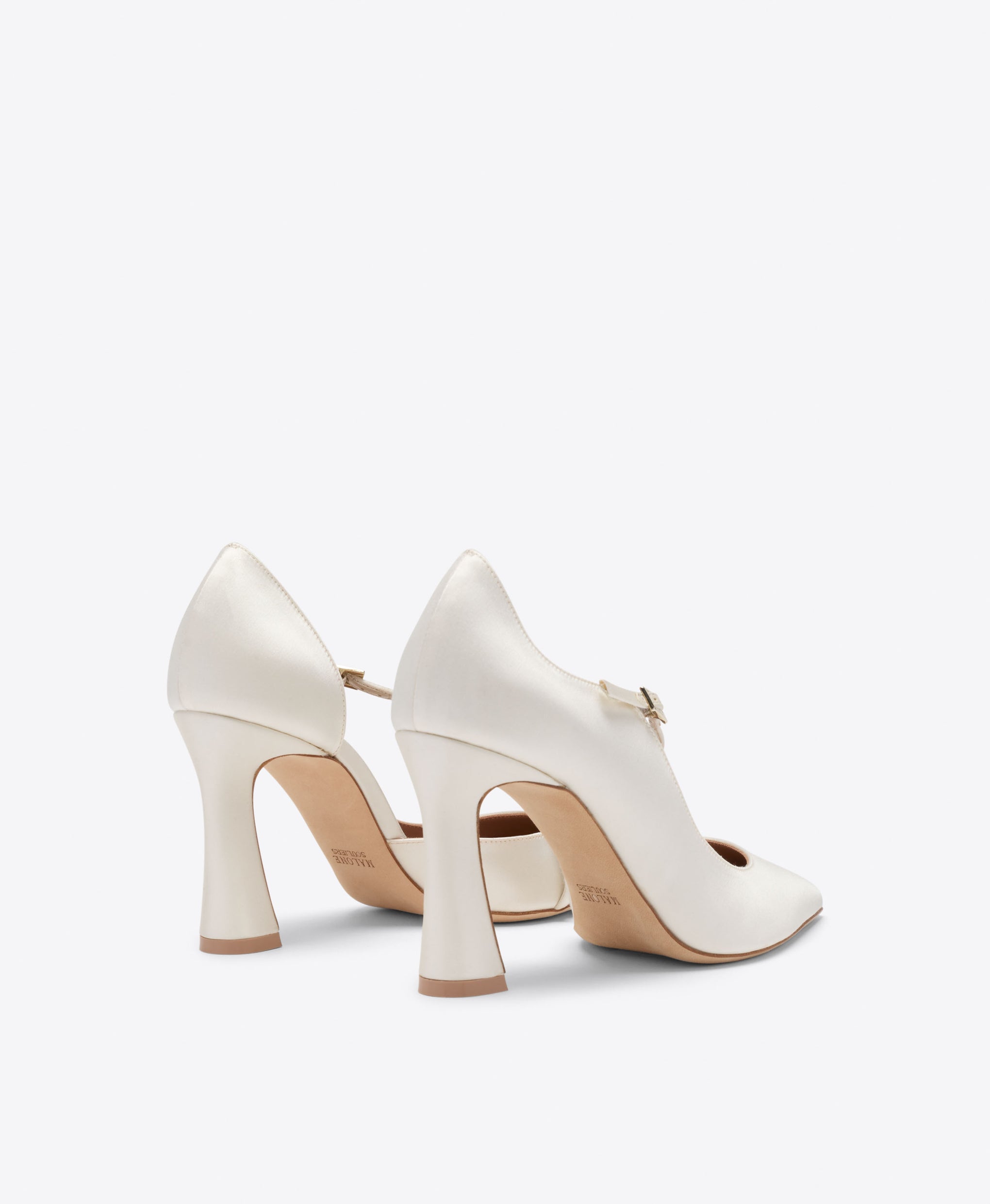 Malone Souliers Bridal Bettina 90 White Satin Pumps