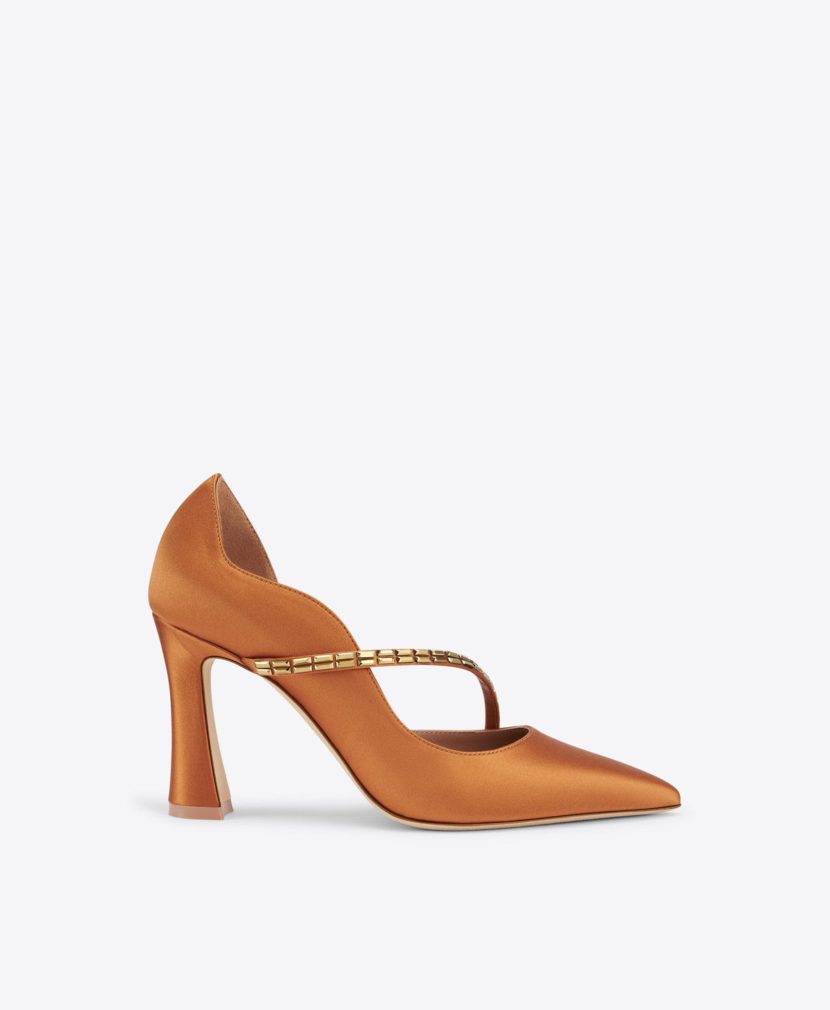 Bettina 90 Bronze Crystal-Embellished Satin Pumps Malone Souliers