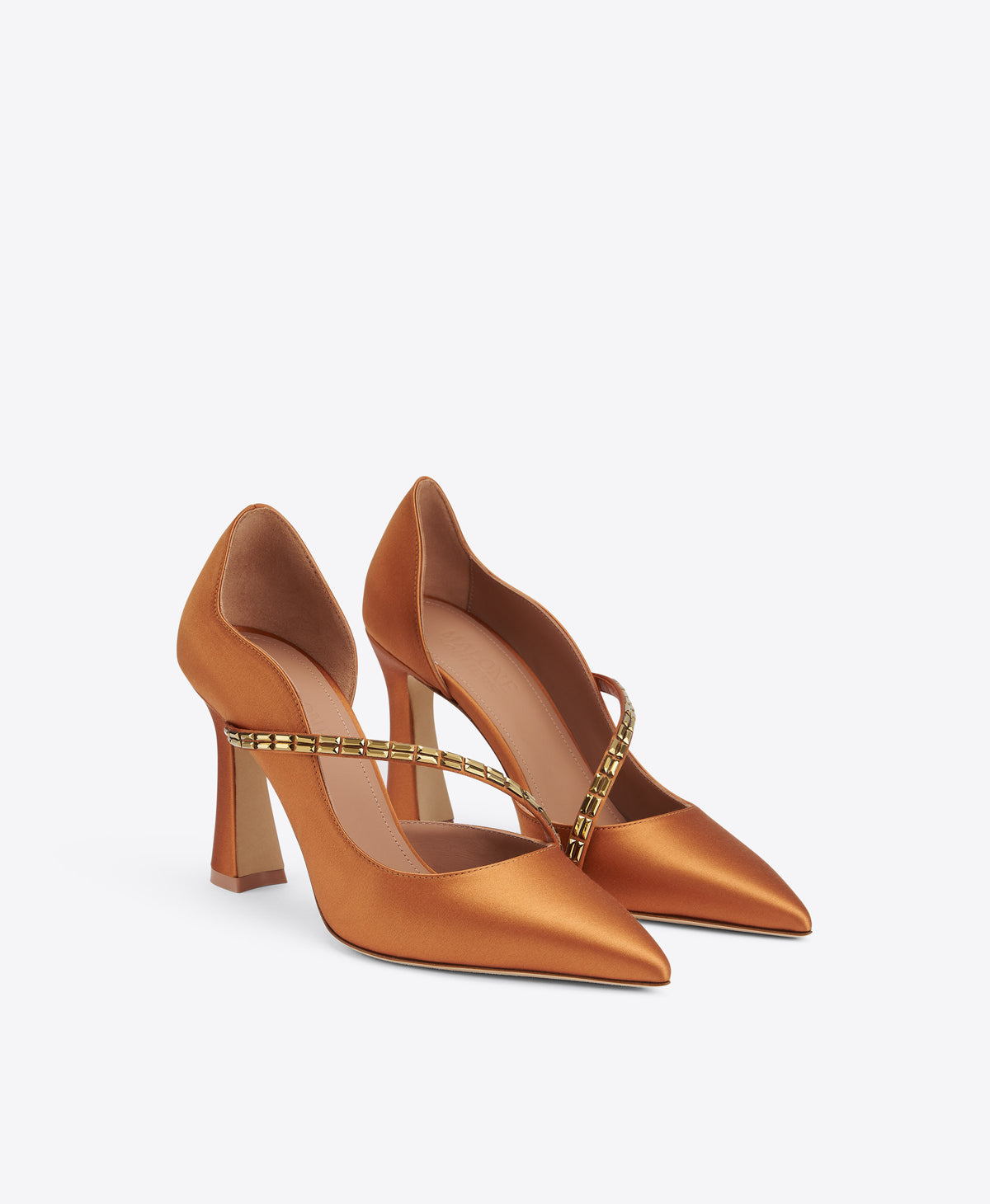 Bettina 90 Bronze Crystal-Embellished Satin Pumps Malone Souliers