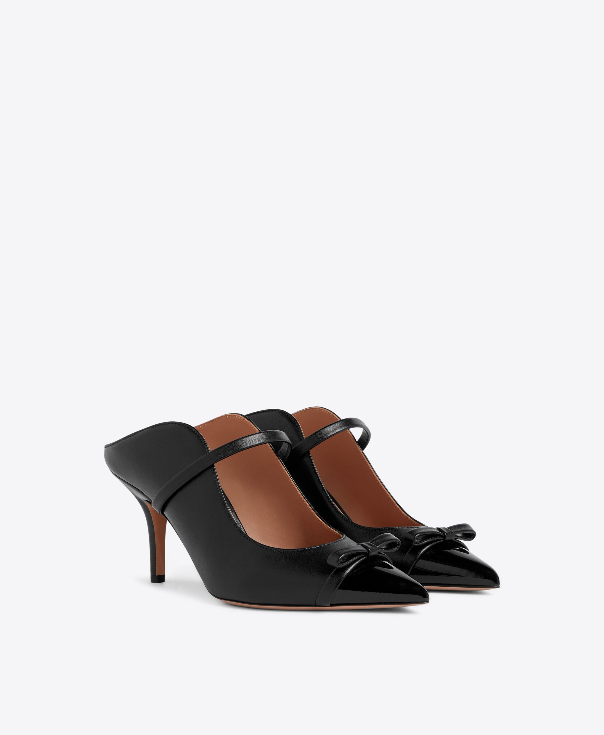 Malone Souliers Blanca 70 Black Leather Heeled Mules
