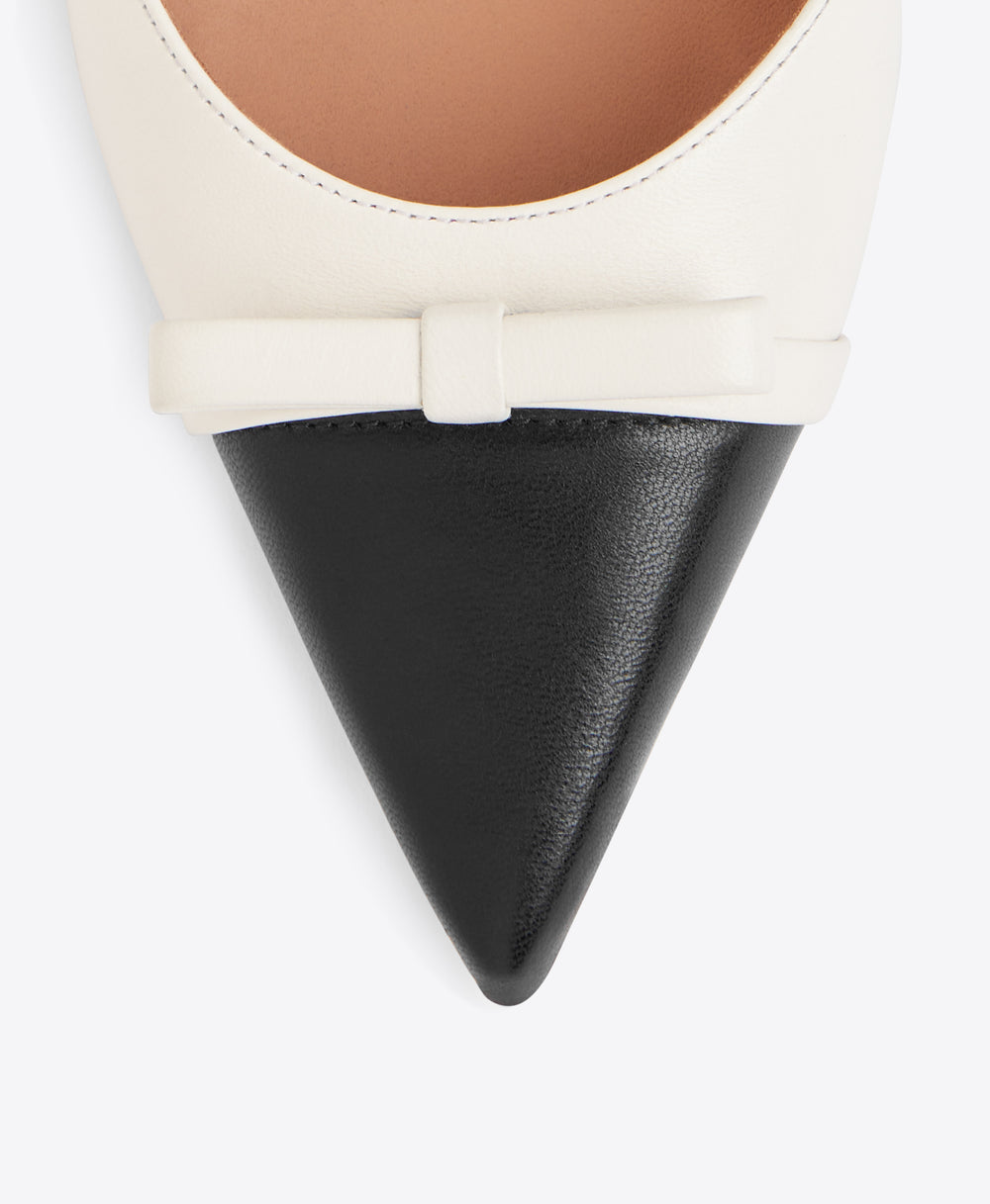 Malone Souliers Blythe 80 Black and White Leather Mules