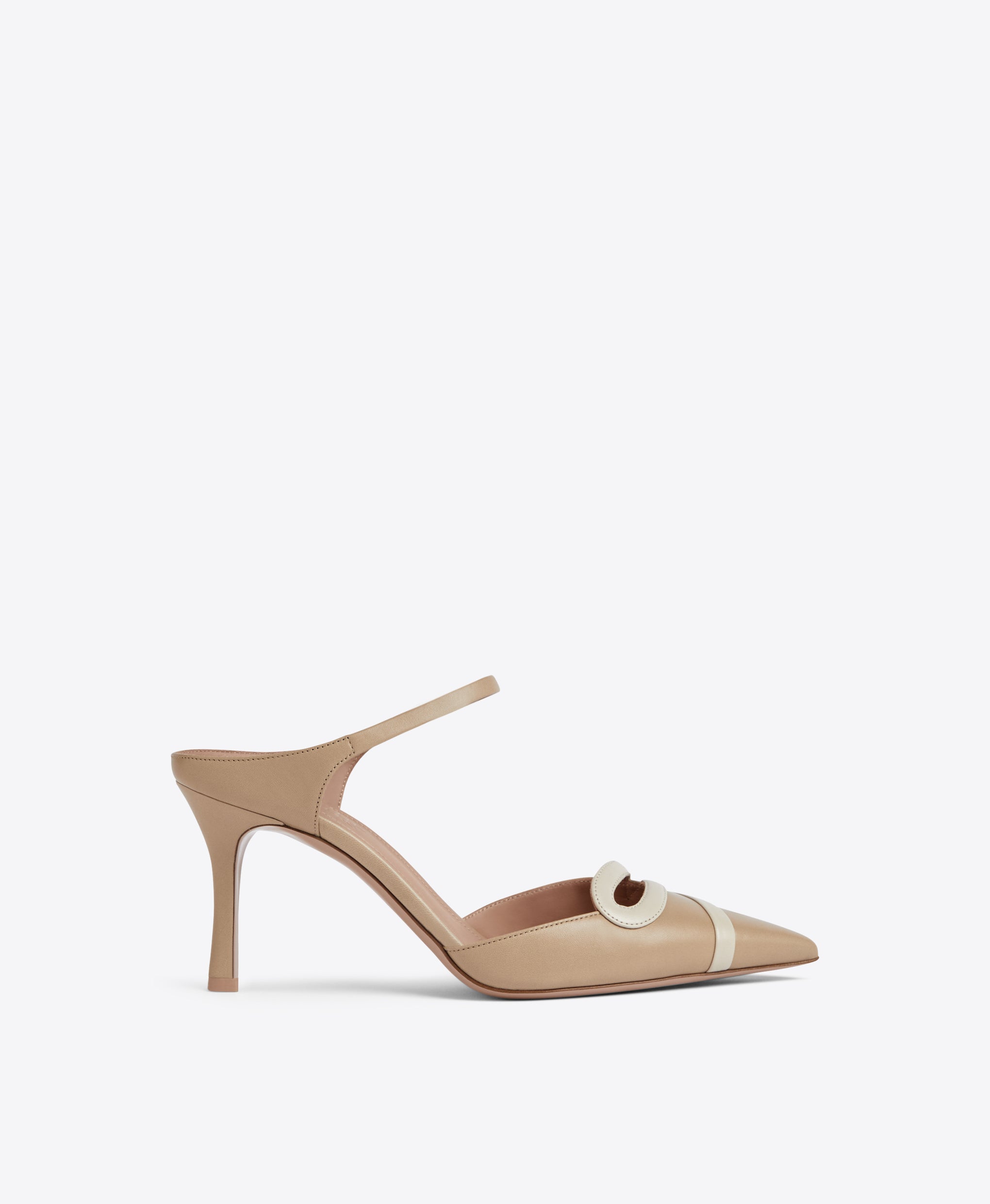 Malone Souliers Bonnie 80 Camel Leather Heeled Mules