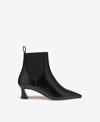 Carolyn 45 Black Leather Ankle Boots