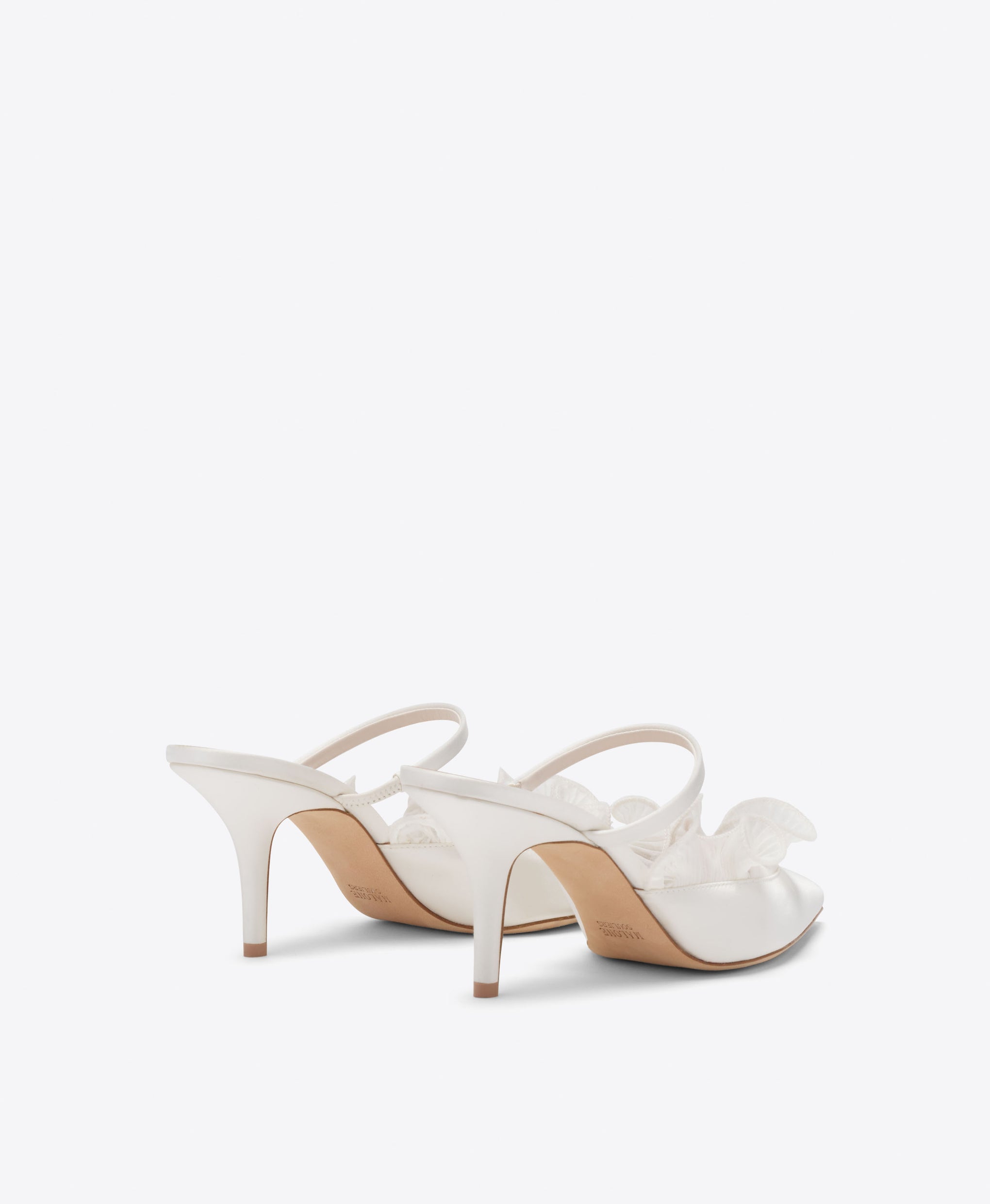 Malone Souliers Bridal Cecile 70 White Satin Mules