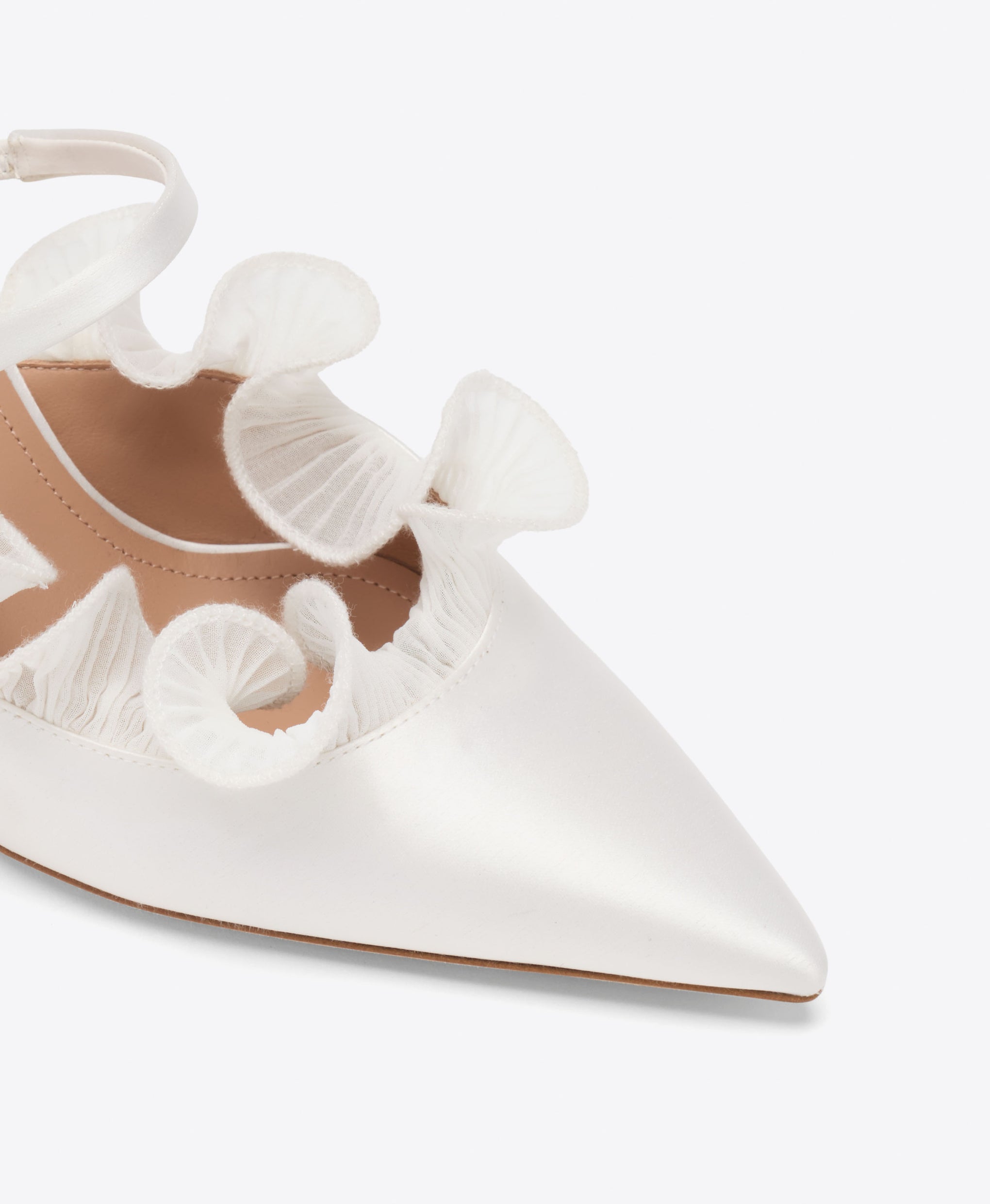 Malone Souliers Bridal Cecile 70 White Satin Mules