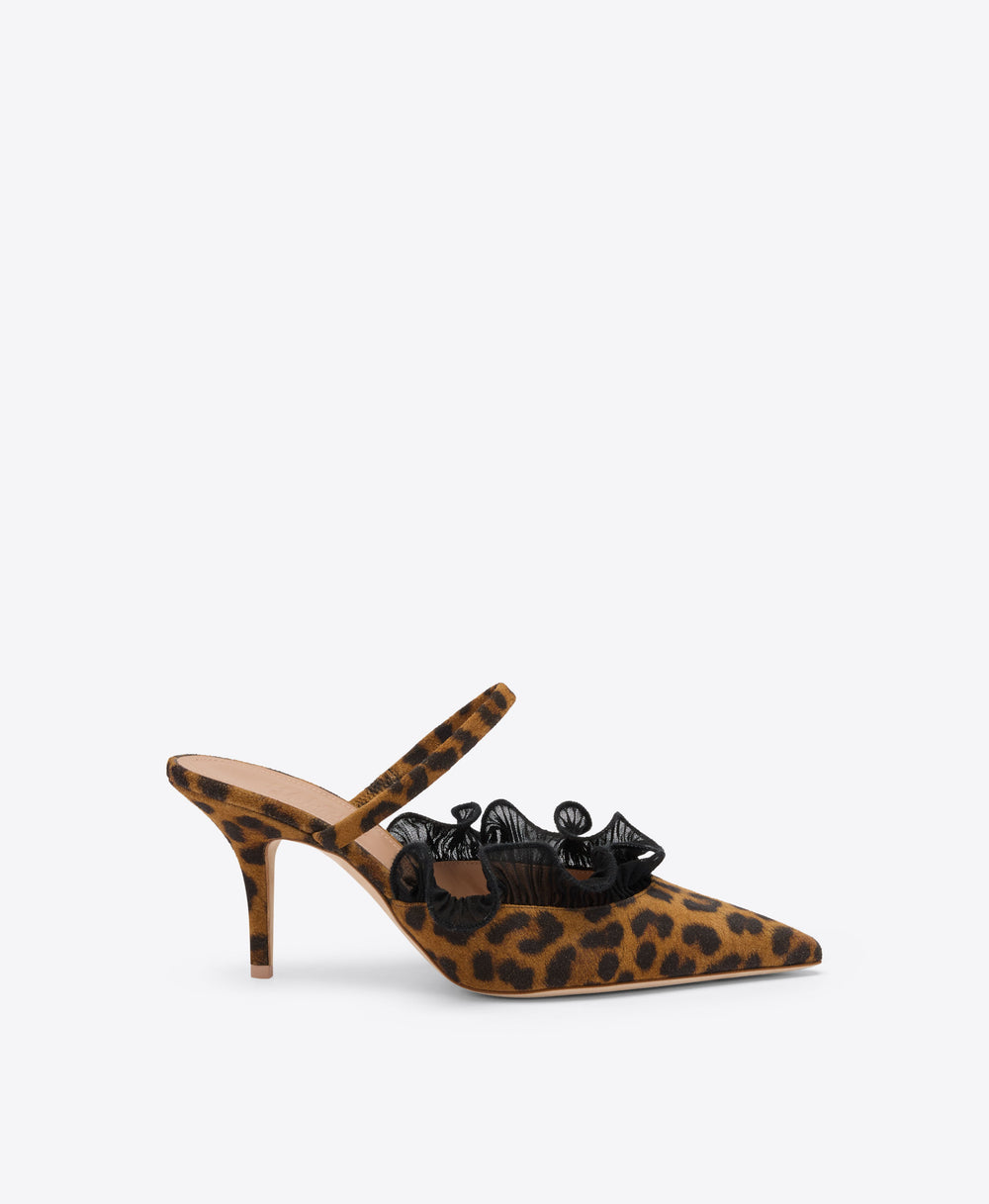 Cecile 70 Leopard Suede Mules  Malone Souliers