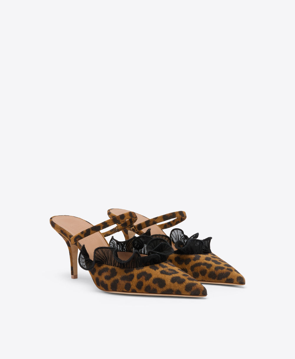 Cecile 70 Leopard Suede Mules  Malone Souliers