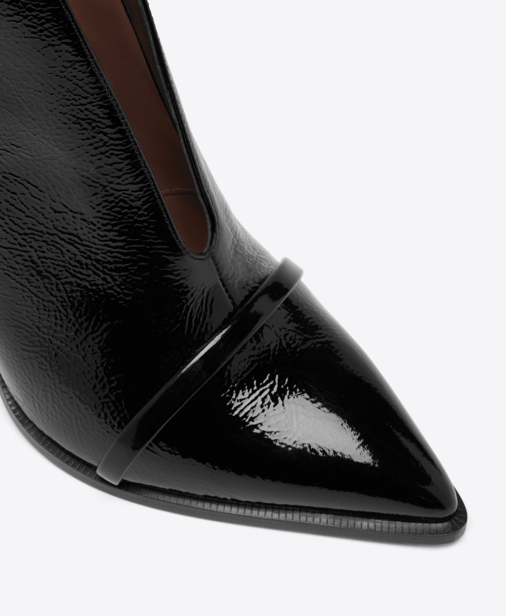 Clara 70 Black Naplak Patent Leather Ankle Boots Malone Souliers