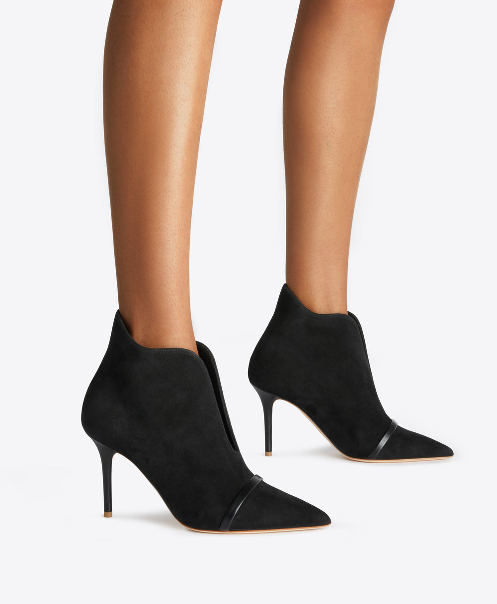 Malone Souliers Cora 85 Black Suede Ankle Boots