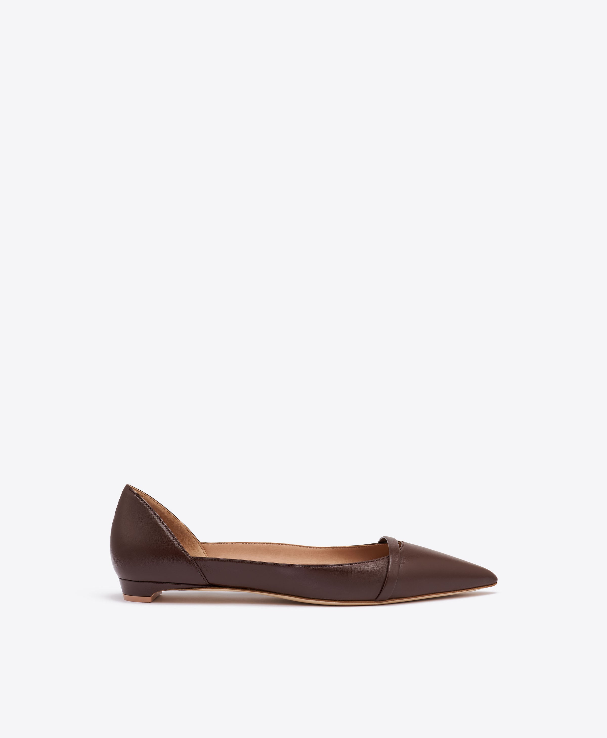 Crawford Dark Leather Flat Pumps
