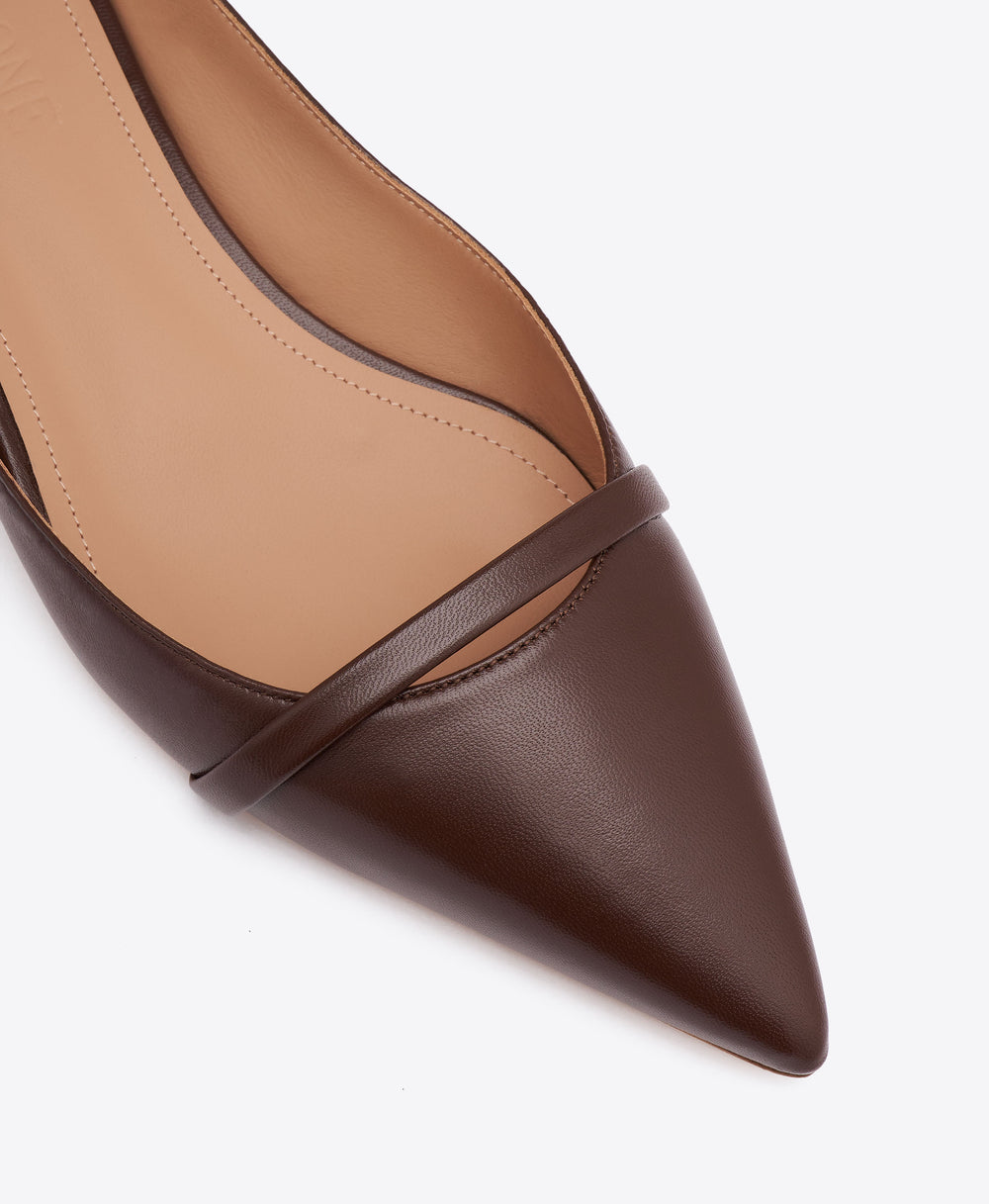 Crawford Dark Brown Leather Flat Pumps Malone Souliers
