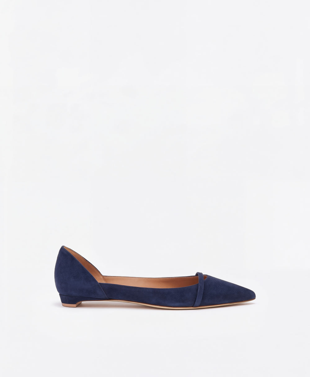 Crawford Blue Suede Flat Pumps