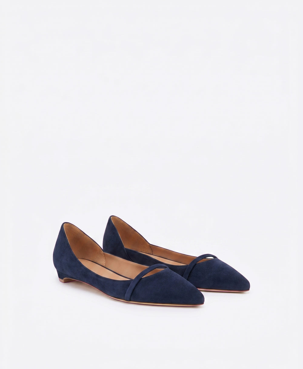 Crawford Blue Suede Flat Pumps