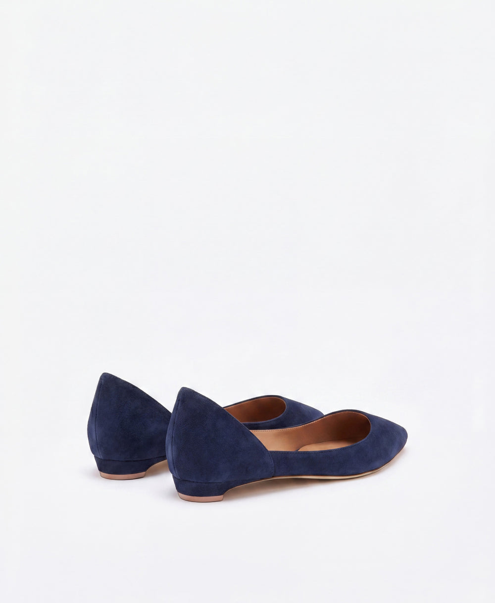 Crawford Blue Suede Flat Pumps