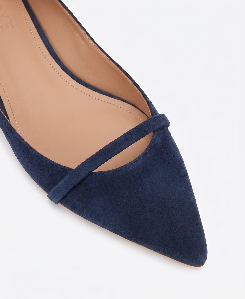 Crawford Blue Suede Flat Pumps