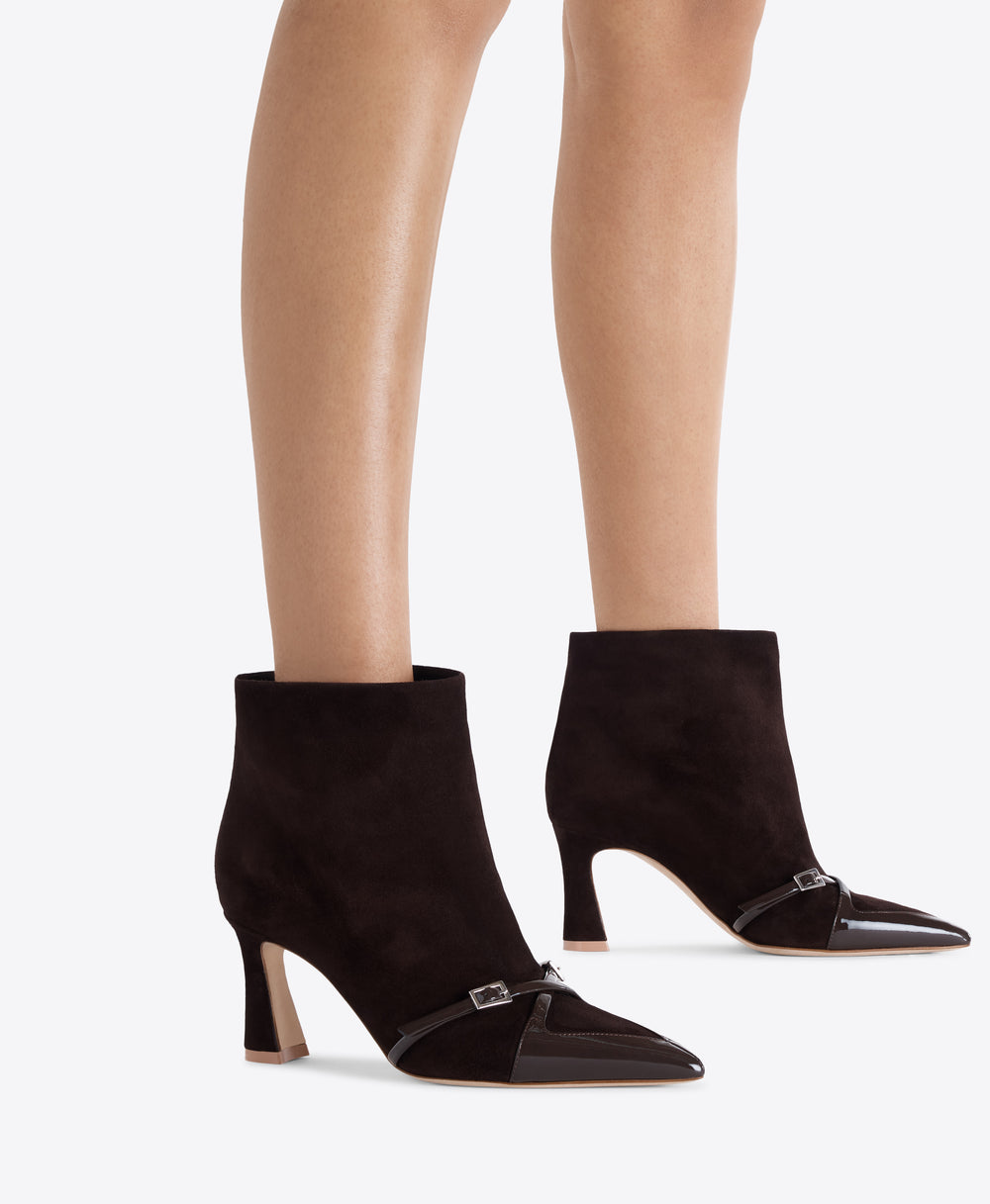 Denise 70 Dark Brown Suede Ankle Boots Malone Souliers
