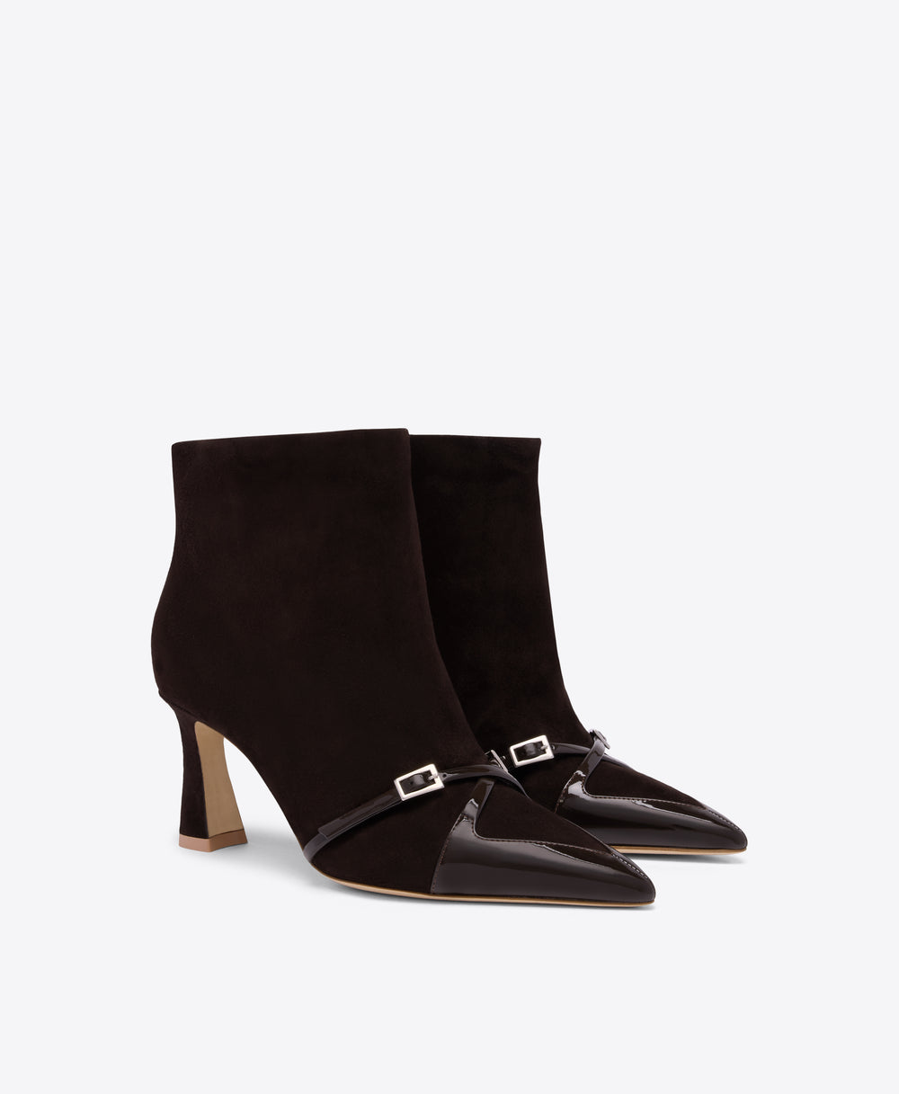 Denise 70 Dark Brown Suede Ankle Boots Malone Souliers