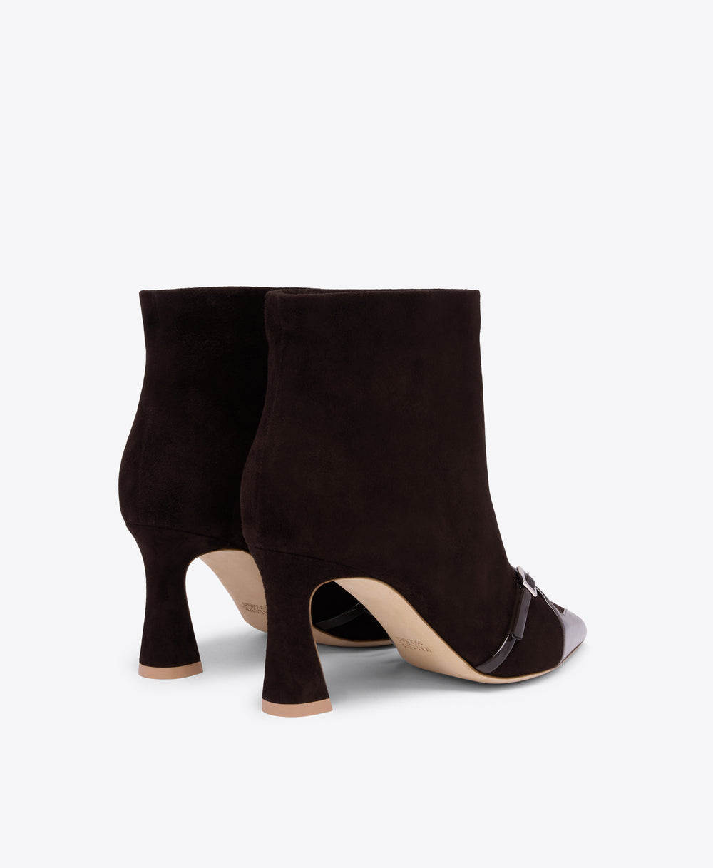 Denise 70 Dark Brown Suede Ankle Boots Malone Souliers