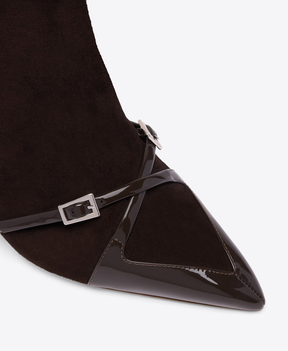 Denise 70 Dark Brown Suede Ankle Boots Malone Souliers
