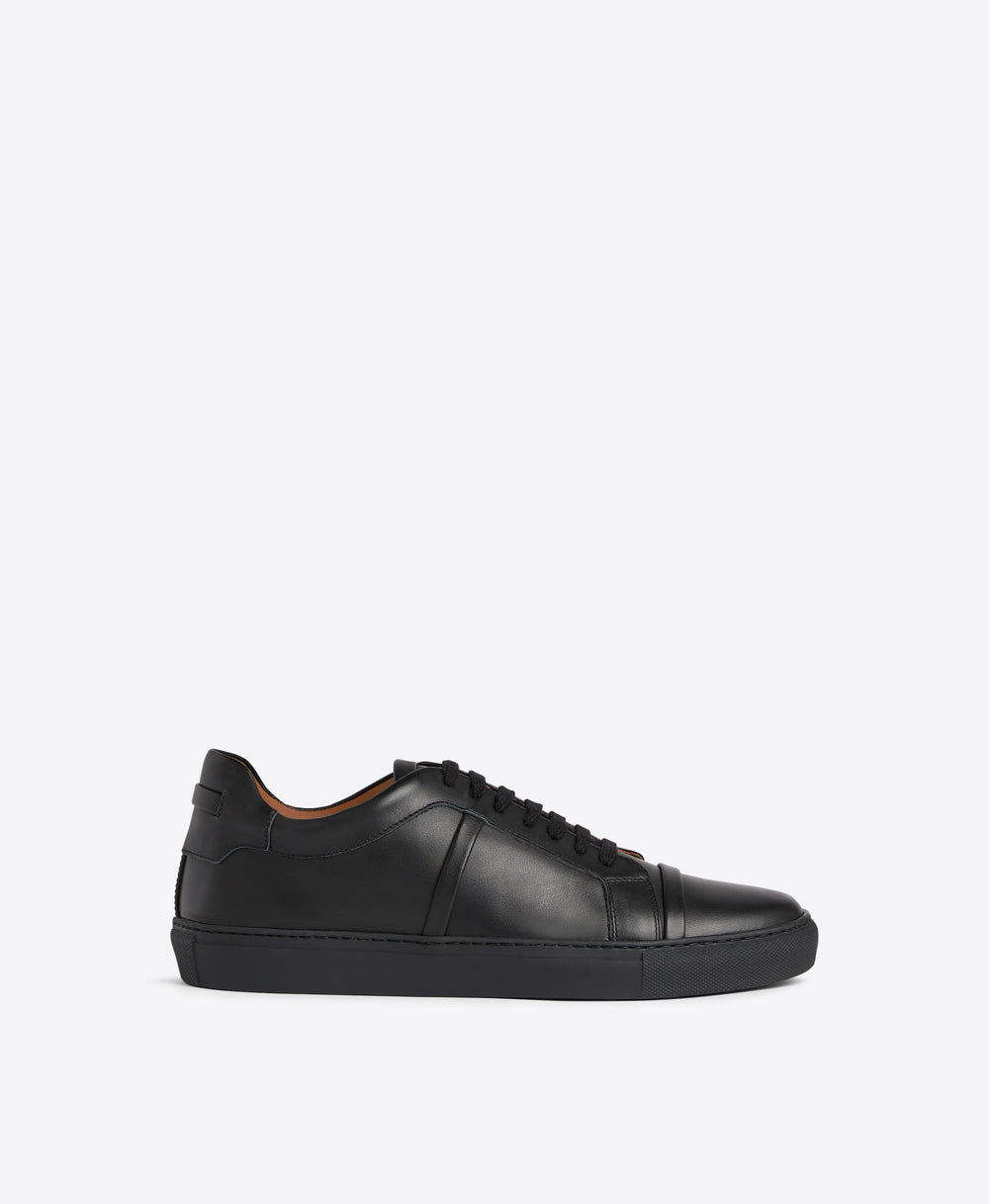 Men's Deon Black Leather Sneakers Malone Souliers