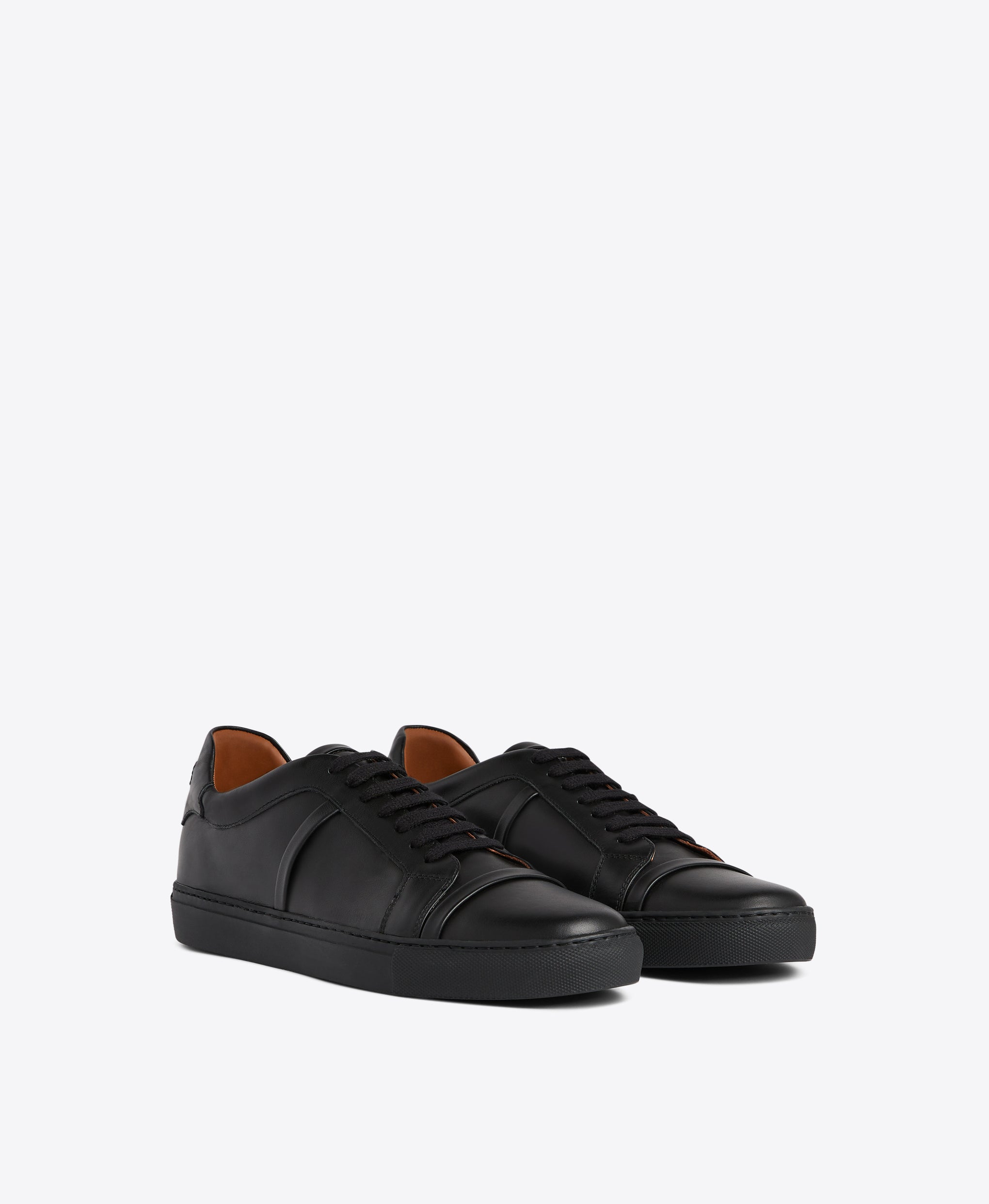 Men's Deon Black Leather Sneakers Malone Souliers