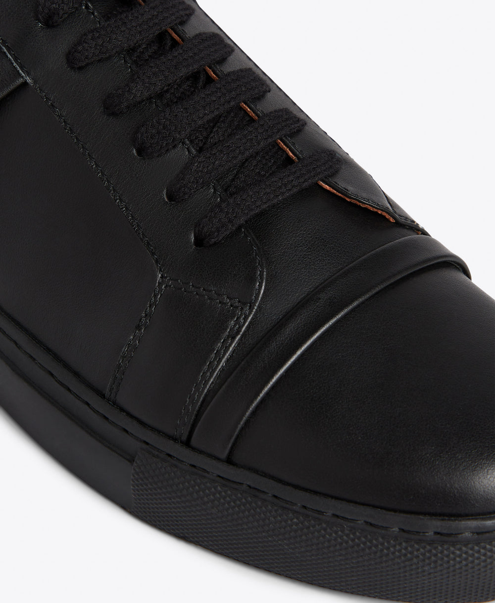 Men's Deon Black Leather Sneakers Malone Souliers