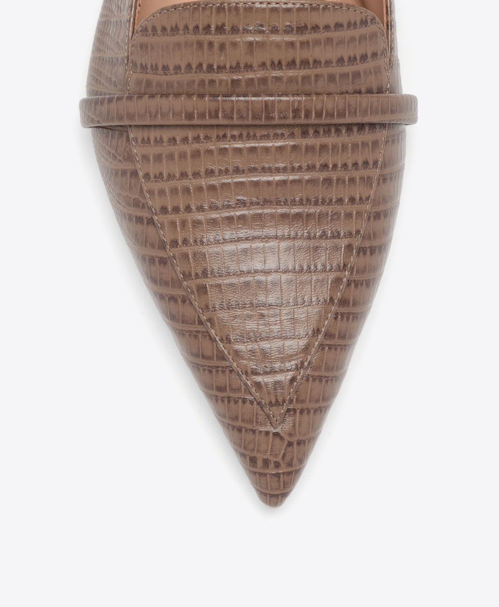 Dora Taupe Embossed Leather Loafers Limited Edition Malone Souliers