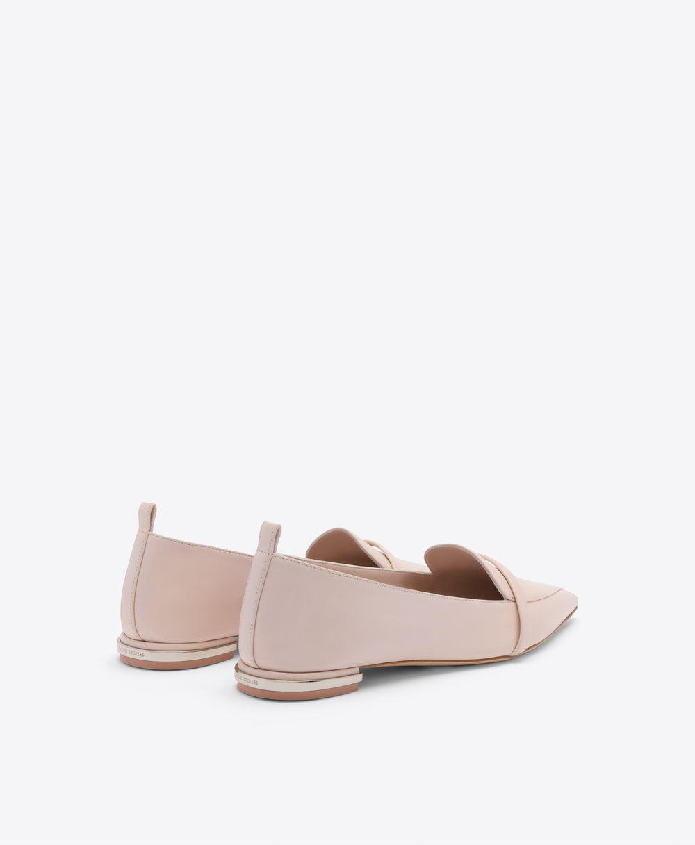 Dora Pale Pink Leather Loafers Malone Souliers