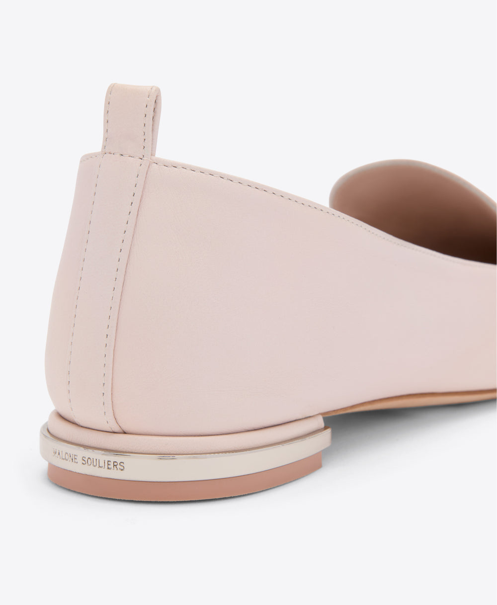 Dora Pale Pink Leather Loafers Malone Souliers