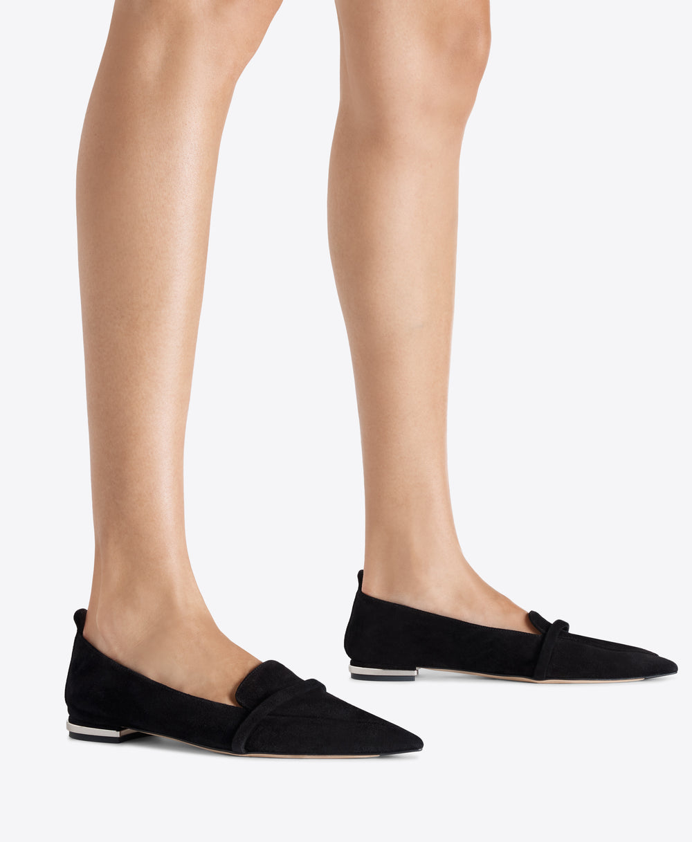 Dora Black Suede Loafers Malone Souliers