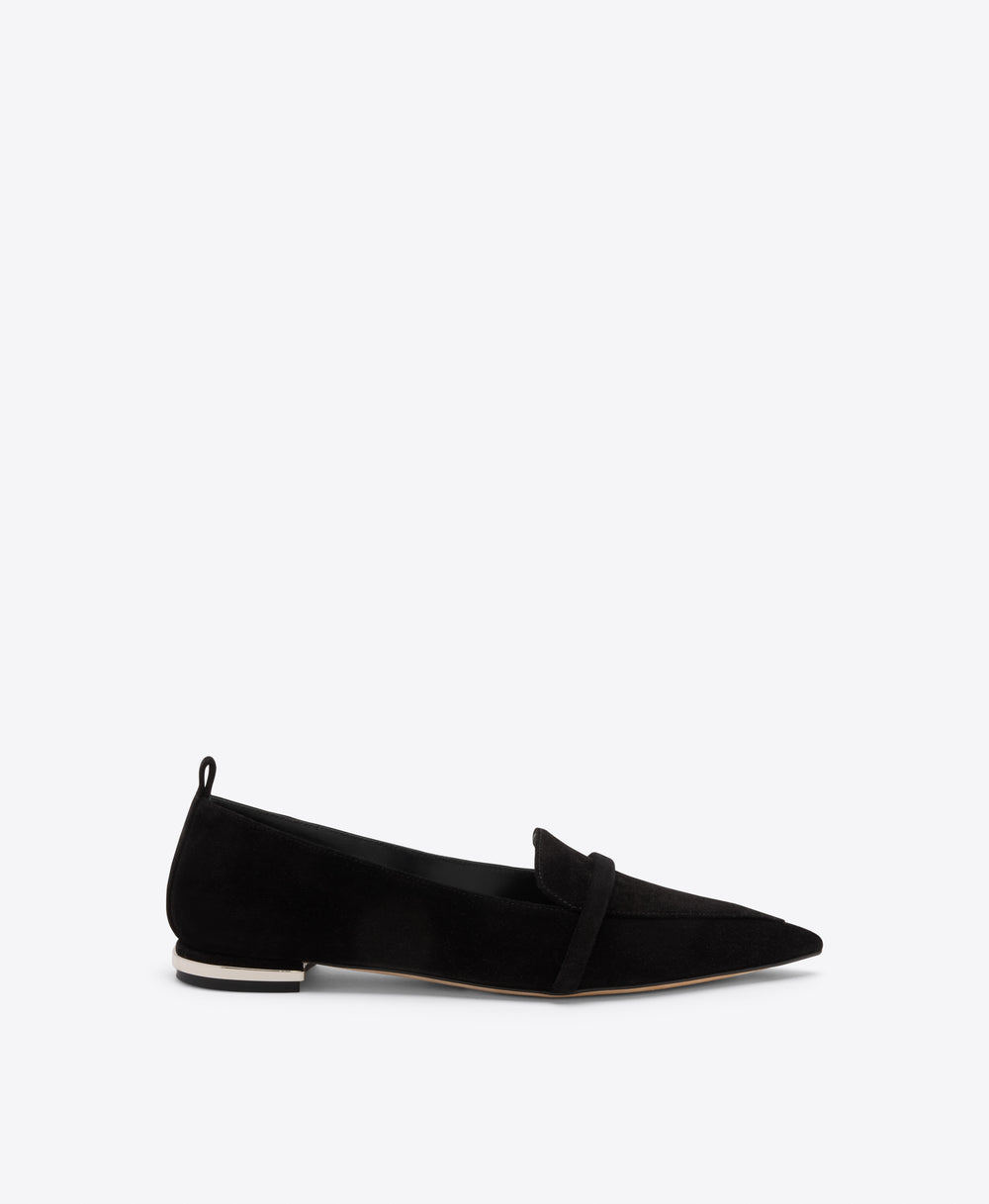 Dora Black Suede Loafers Malone Souliers
