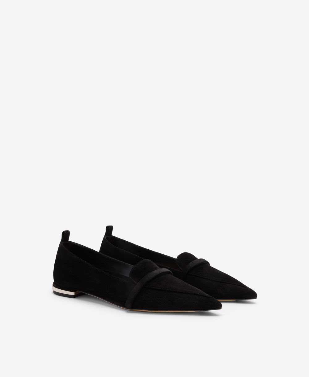 Dora Black Suede Loafers Malone Souliers