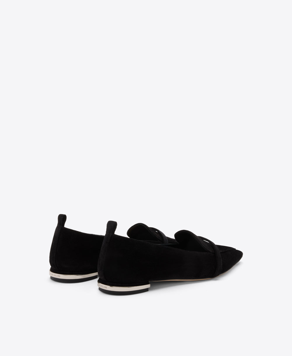 Dora Black Suede Loafers Malone Souliers