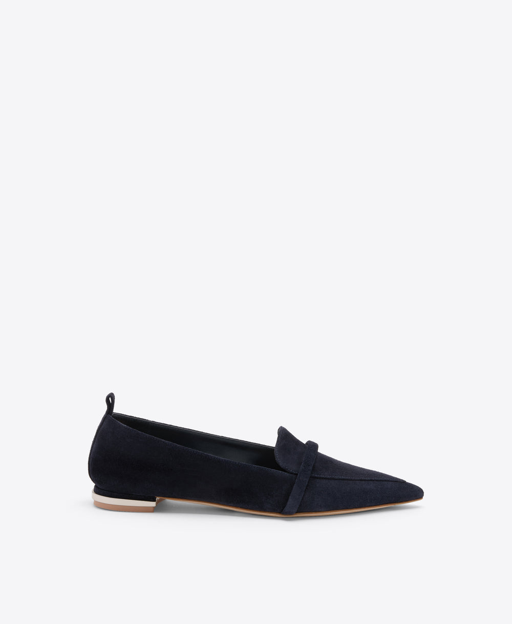 Dora Dark Blue Suede Loafers Malone Souliers