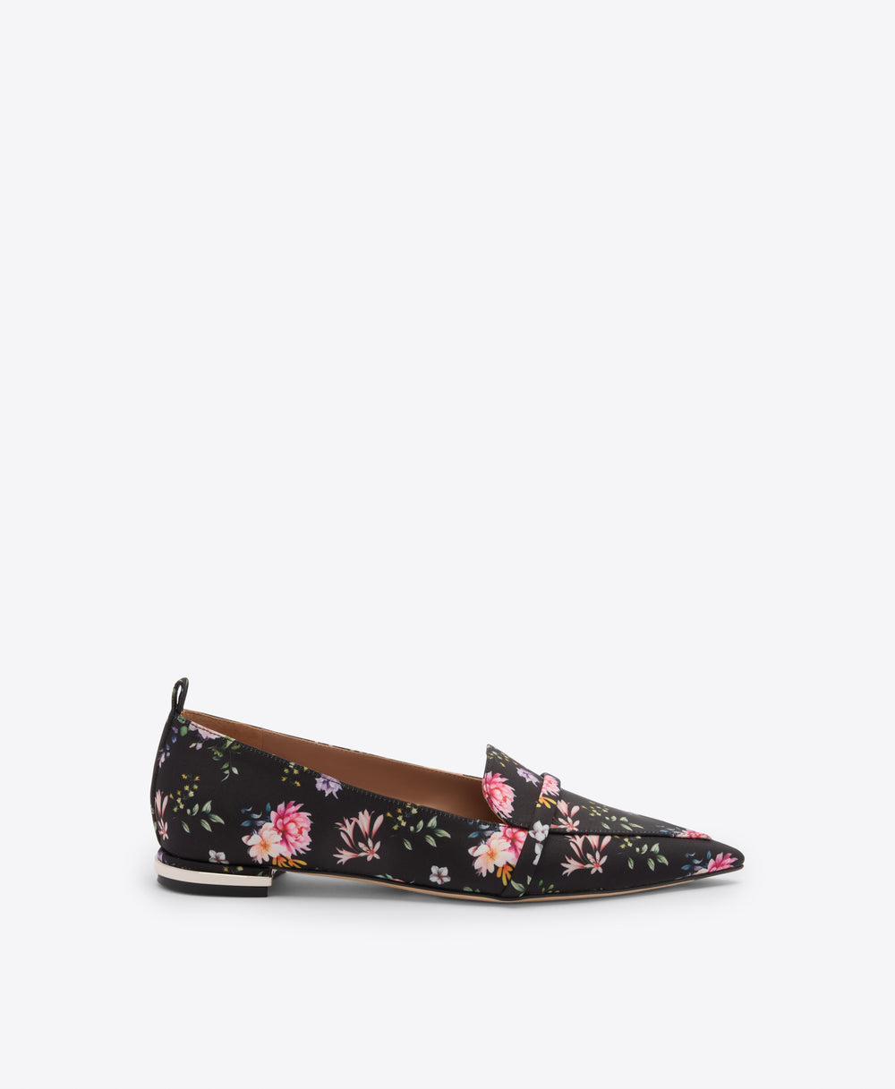 Dora Black Floral Grosgrain Loafers Malone Souliers