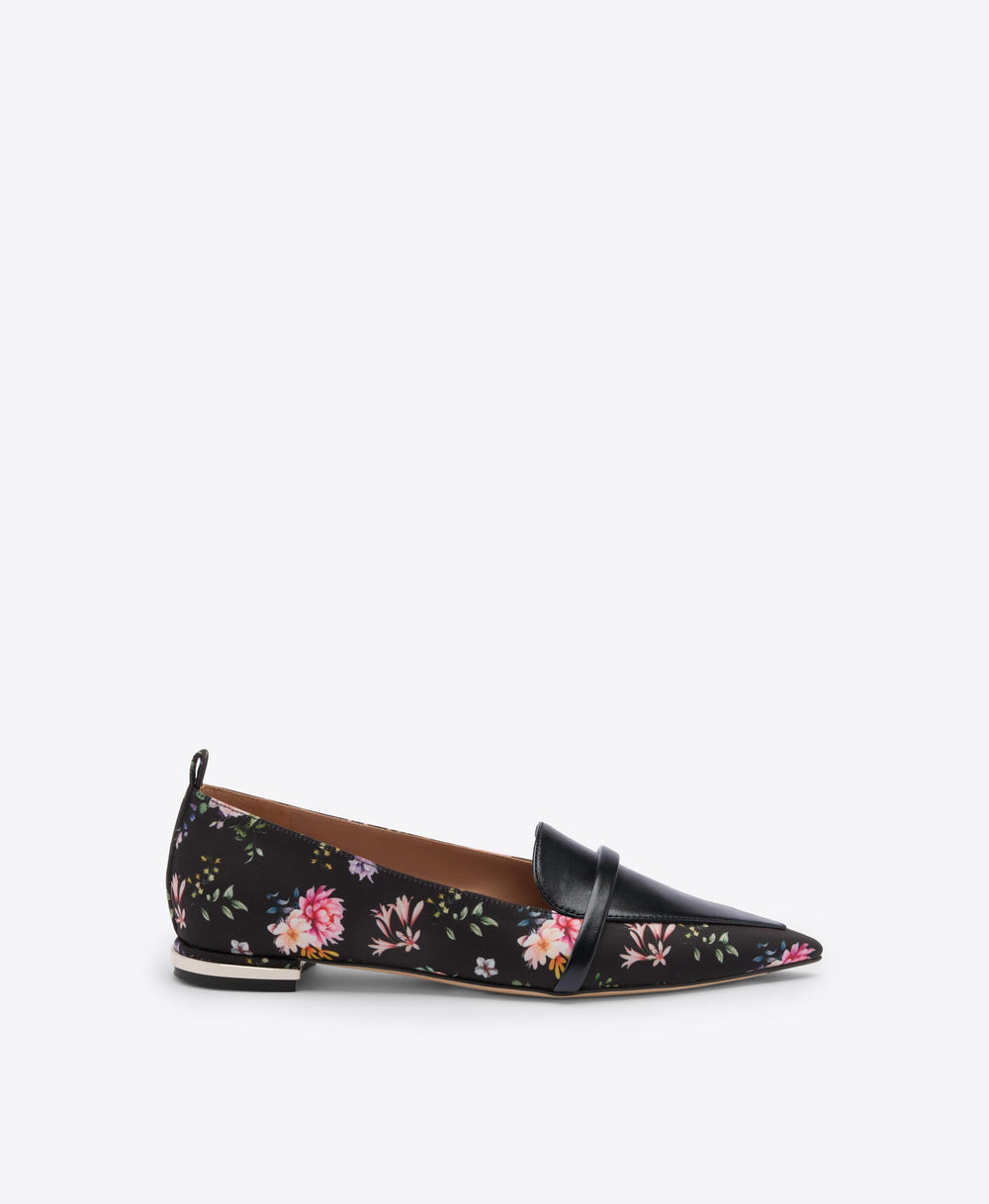 Dora Black Floral Grosgrain Loafers Malone Souliers