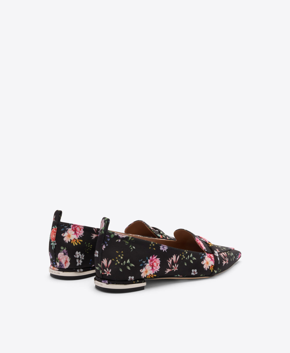 Dora Black Floral Grosgrain Loafers Malone Souliers