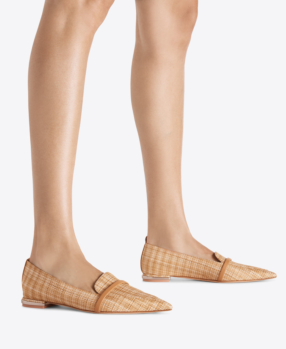 Dora Beige Raffia Loafers Malone Souliers