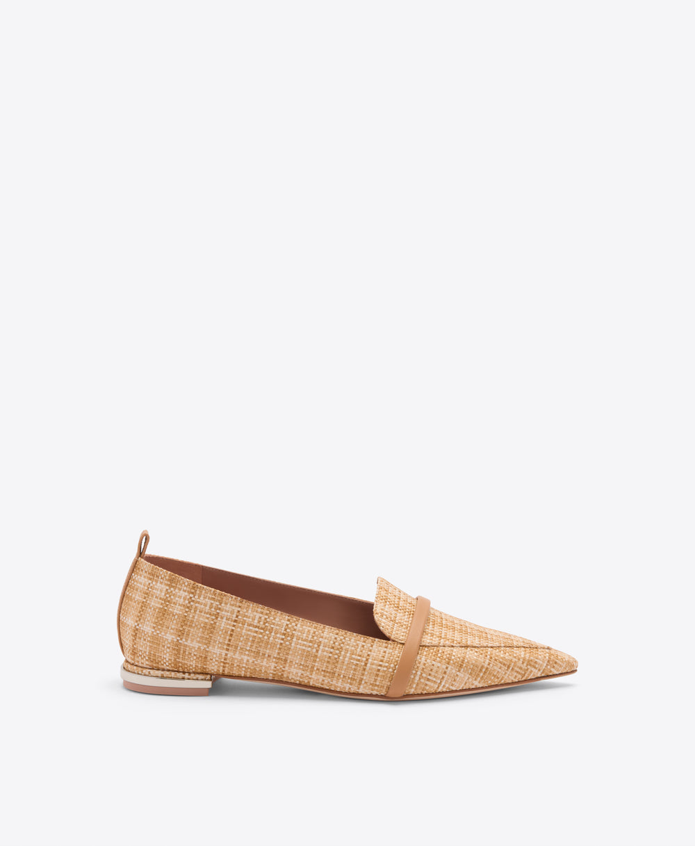 Dora Beige Raffia Loafers Malone Souliers