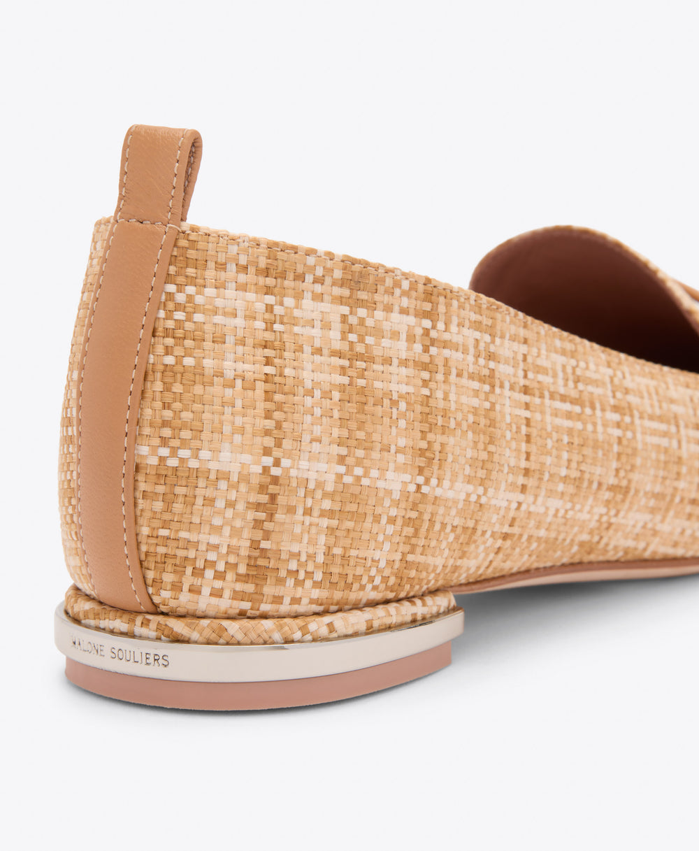 Dora Beige Raffia Loafers Malone Souliers