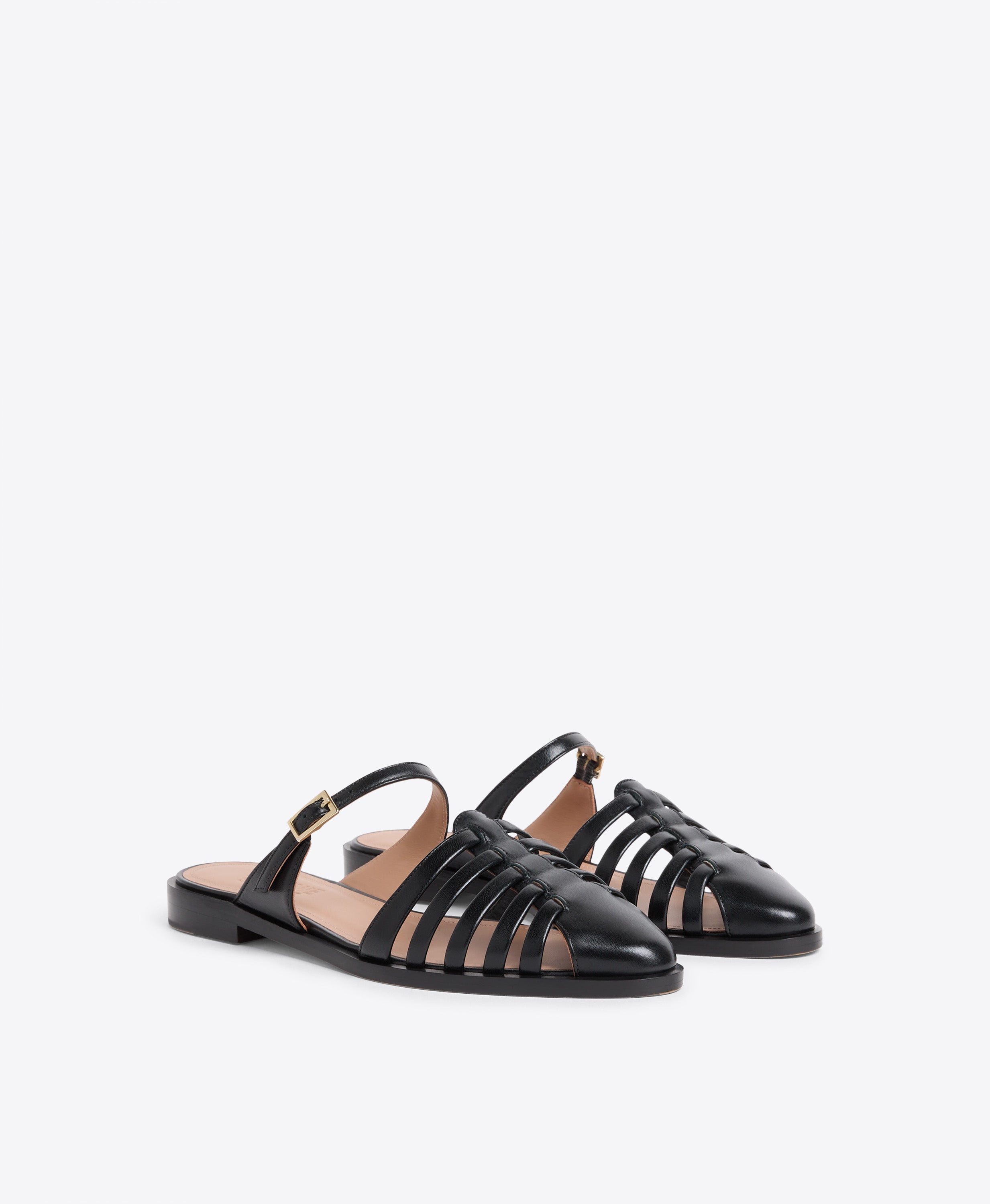 サンダル・ミュール Malone Souliers Malone Souliers Flat shoes Black Spencer Black Satin Flats with Velvet Ribbons | Malone Souliers