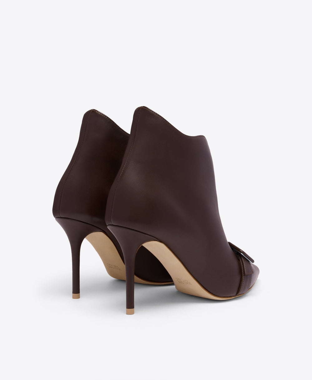 Esther 85 Dark Brown Leather Heeled Ankle Boots Malone Souliers