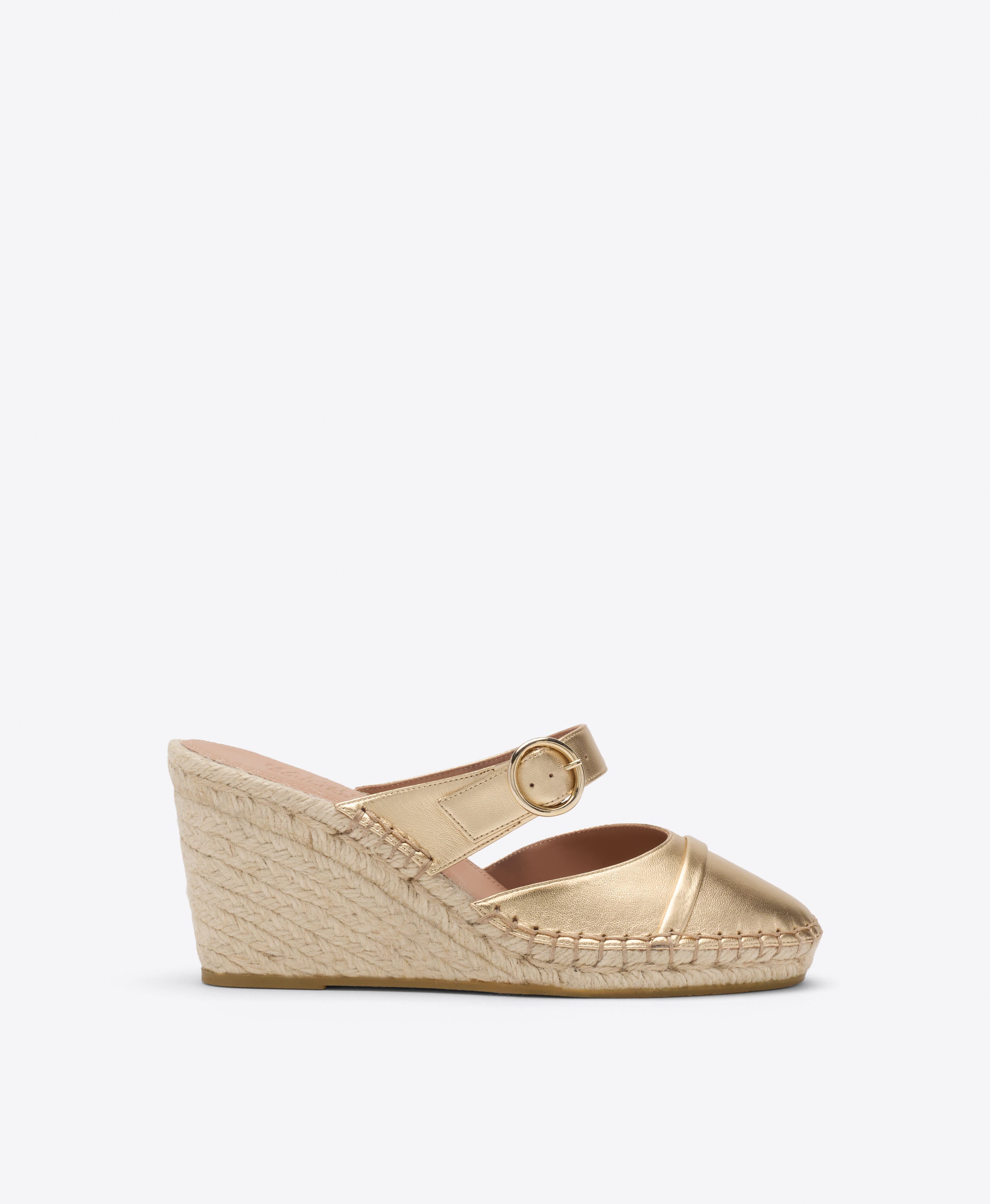 Soleil 85 Gold Metallic Wedge Sandals | Malone Souliers